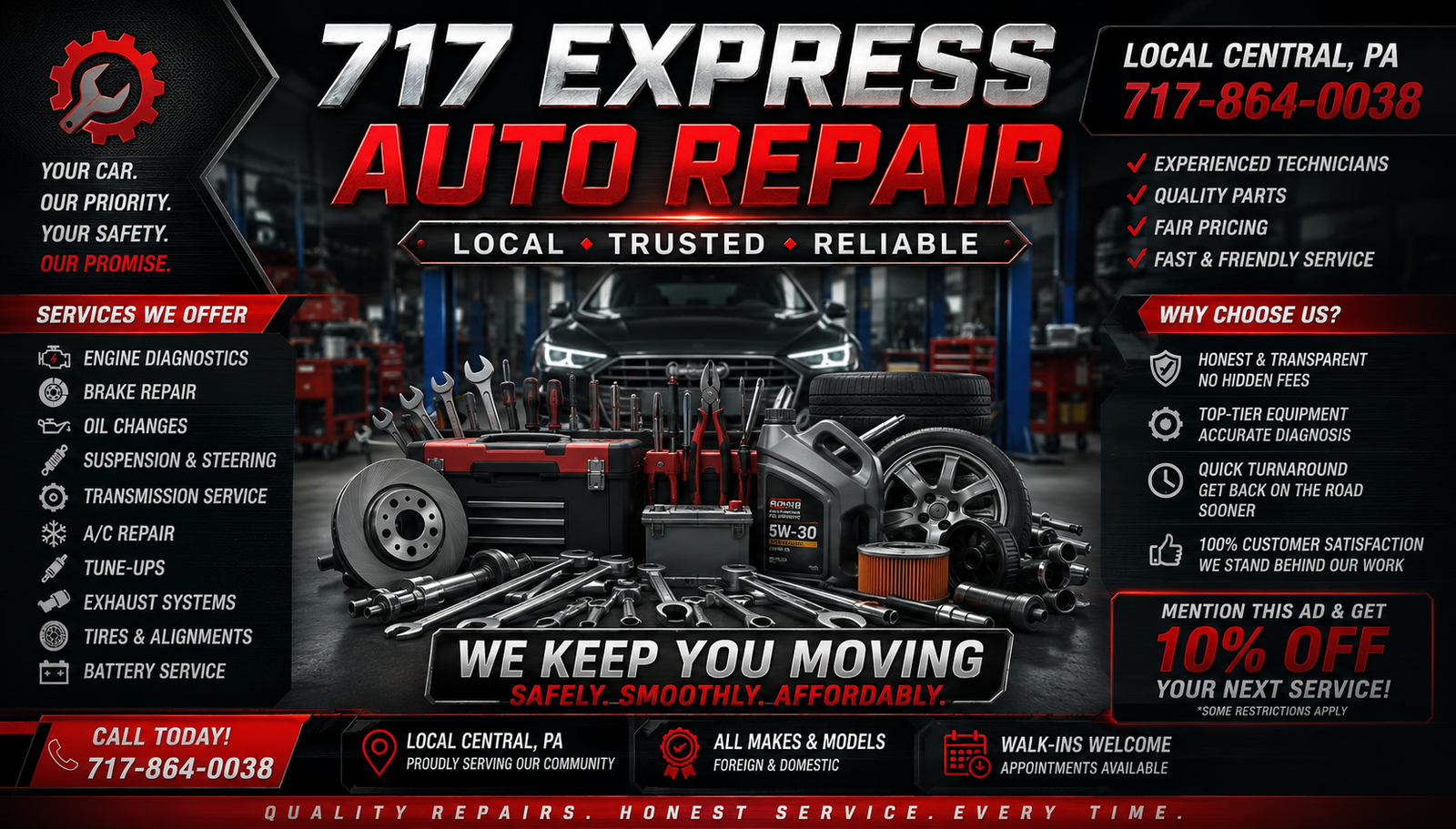 717 Express Auto Repair shop and service equipment